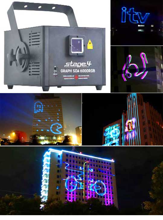 Уличный всепогодный лазерный проектор для рекламы